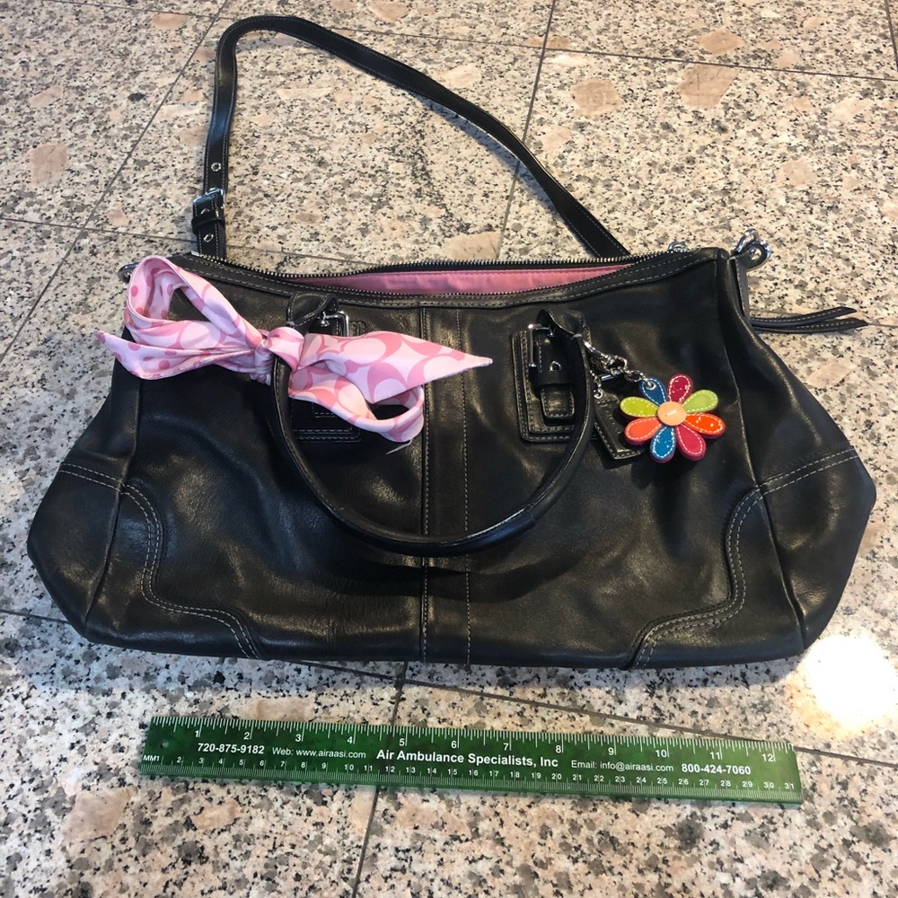 Original black leather coach